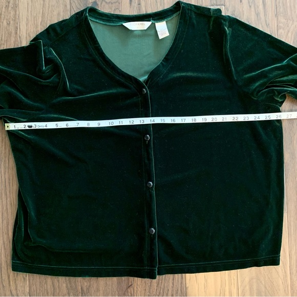 Green Velour Cardigan - Picture 5 of 7